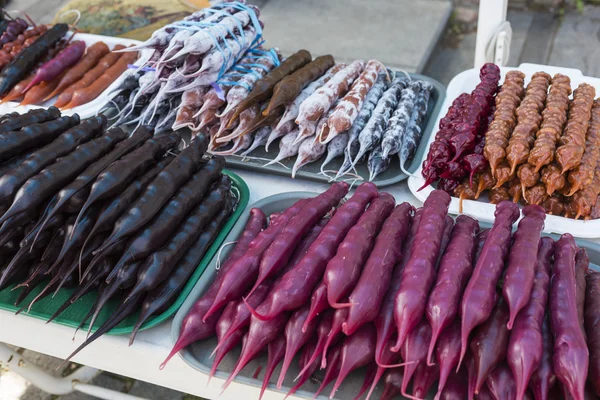 Churchkhela at the street market in Georgia — Stock Photo, Image