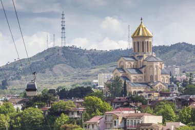 Tiflis, Gürcistan - 07 Mayıs 2016: Kutsal Üçlü kateri görünümünü