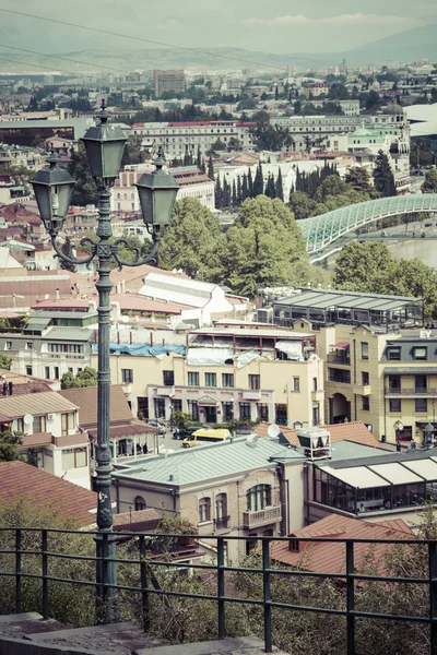 TBILISI, GEORGIA - MAY 07, 2016: Tbilisi city center aerial view — Stock Photo, Image