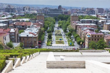 YEREVAN, ARMENIA - MAY 02, 2016 :View of Yerevan from Cascade,Tr