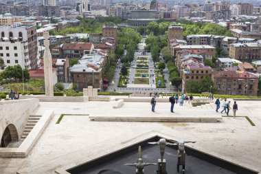 YEREVAN, ARMENIA - MAY 02, 2016 :View of Yerevan from Cascade,Tr