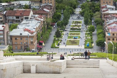 YEREVAN, ARMENIA - MAY 02, 2016 :View of Yerevan from Cascade,Tr
