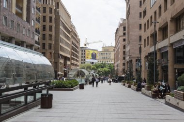 YEREVAN, ARMENIA-MAY 02:North Avenue in Yerevan on May 02, 2016.