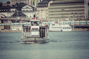 Stockholm, İsveç - 21 Mayıs 2016: Stockholm su taşıma.
