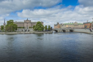 Stockholm, İsveç - 21 Mayıs, 2016:Riksdag Parlamento Binası ve