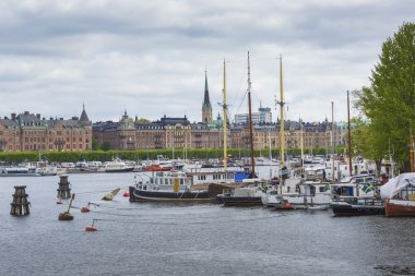 Stockholm - İsveç - 21 Mayıs, eski Tow 2016.Scenic Panoraması