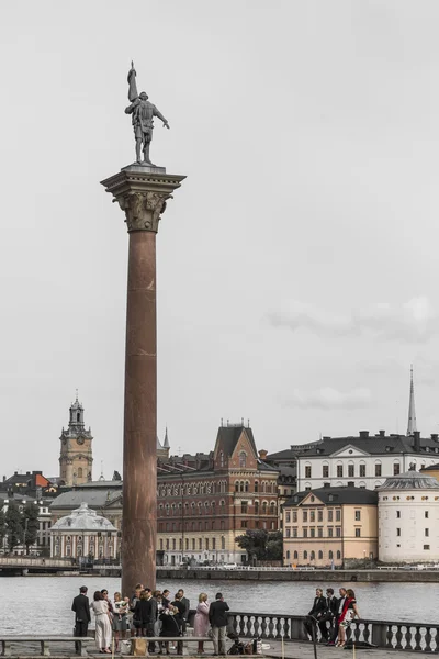 Stockholm - Švédsko - 21 květen, 2016.Scenic panorama staré koudel — Stock fotografie