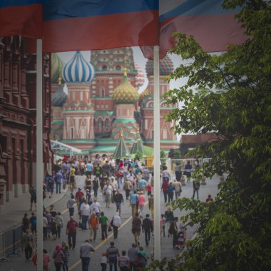 Moskova - 04 Haziran 2016: Moskova Kızıl Meydan - Aziz Basil Cathedra