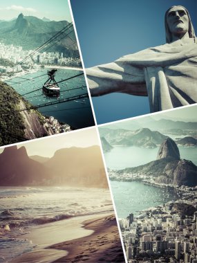 Collage of Rio de Janeiro (Brazil) images - travel background (m clipart