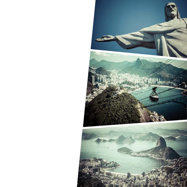 Kolaż zdjęć Rio de Janeiro (Brazylia) - tło podróży (m — Zdjęcie stockowe