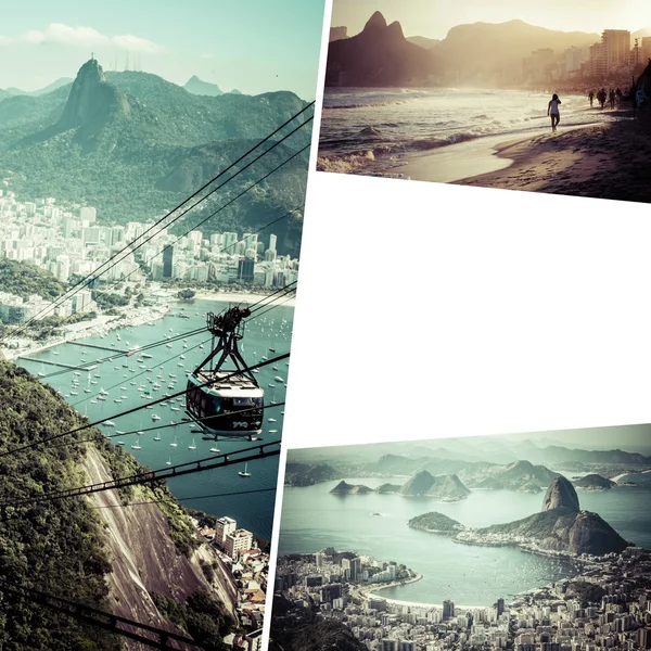 Collage di Rio de Janeiro (Brasile) immagini - sfondo di viaggio (m — Foto Stock