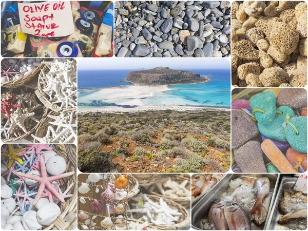 Collage di Creta (Grecia) immagini - sfondo di viaggio (le mie foto ) — Foto Stock