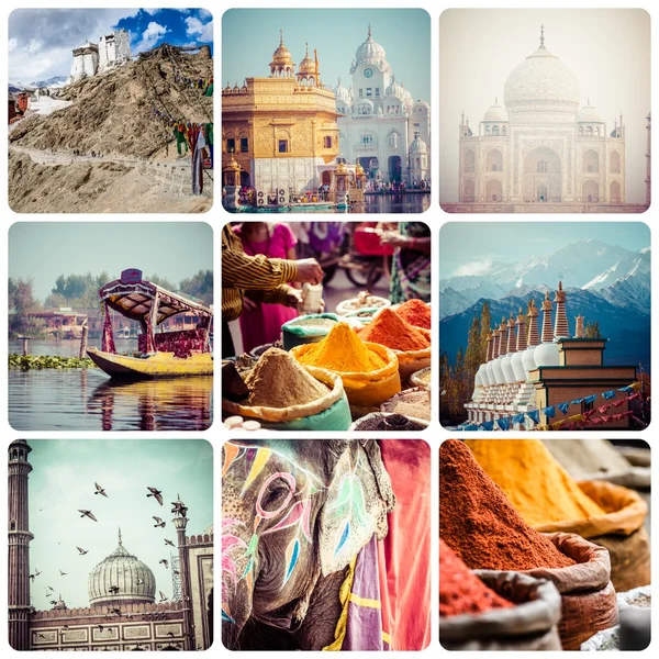 Коллаж изображений Индии - фон путешествия (мои фотографии ) — стоковое фото