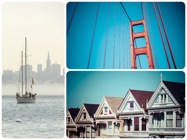 Collage of San Francisco ( USA ) images - travel background (my — Stock Photo, Image