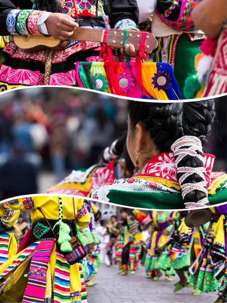 Collage of Peru traditional culture images - travel background ( — Stock Photo, Image