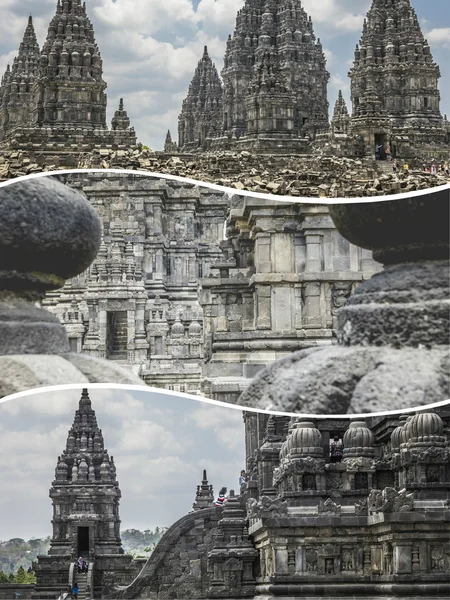 Collage van Prambanan (Indonesië) beelden-reizen achtergrond ( — Stockfoto