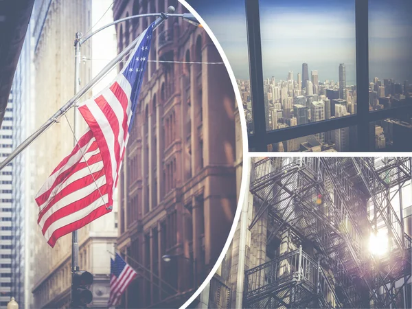 Collage van Chicago (Usa) beelden - reizen achtergrond (mijn foto 's — Stockfoto