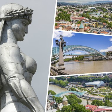 Tiflis (Gürcistan) görüntülerini kolaj - arka plan (benim ph seyahat