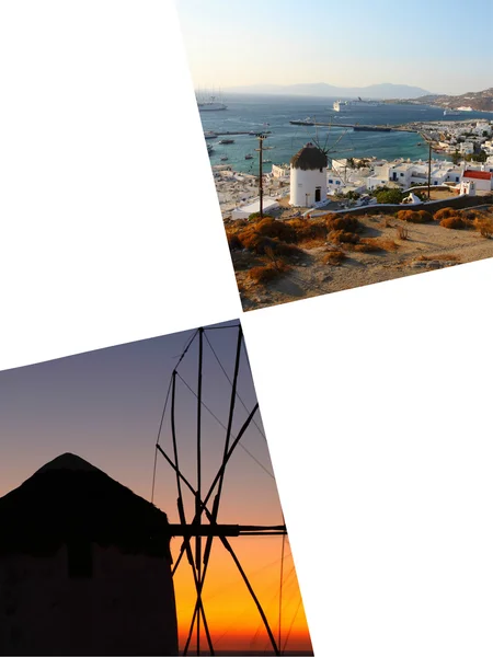 Collage von tropischen griechischen Inseln Bilder - Reise Hintergrund (m) — Stockfoto