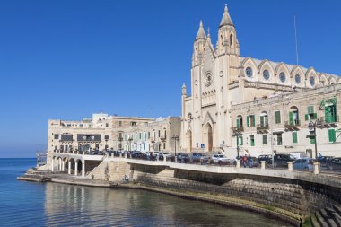 St Julians, Malta - 13 Nisan 2014: Mount Carmel Chu Our Lady
