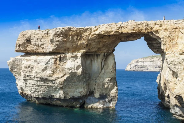 Azúrablak, híres kőív Gozo szigetén, Máltán — Stock Fotó