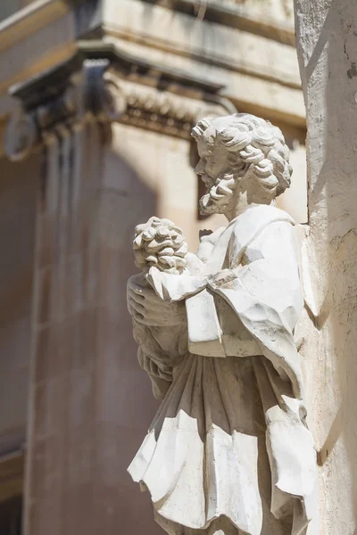 Fasad i st. paul's cathedral, mdina, malta — Stockfoto