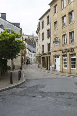 Lüksemburg şehri - Lüksemburg - 30 Haziran 2016: Dar Ortaçağ st