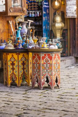 Traditional souvenir shop in the medina, Morocco clipart