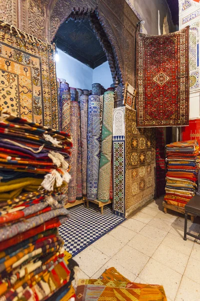Carpets in Morocco, oriental Moroccan ornamets — Stock Photo, Image