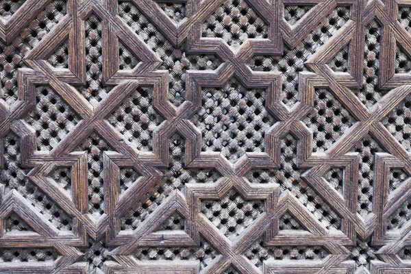 Beautiful hand carved wooden door in Marrakech, Morocco — Stock Photo, Image