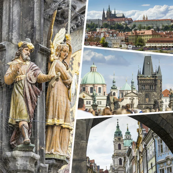 Collage of Prague ( Chech Republic ) images - travel background — Stock Photo, Image