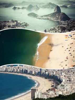 Rio de Janeiro (Brezilya) görüntüleri - seyahat arka plan kolaj 