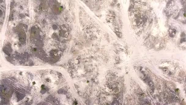 Bledow Desert in Poland. View from above. — Stock Video