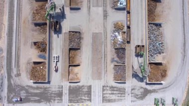 Endüstriyel yer üzerinde havadan görünümü.