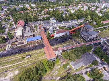 Benimkinde Güney Polonya kömür. Yok edilen arazi. Yukarıdan görüntülemek.