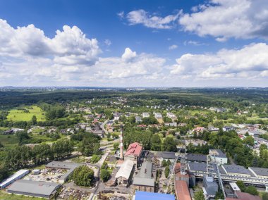 Benimkinde Güney Polonya kömür. Yok edilen arazi. Yukarıdan görüntülemek.