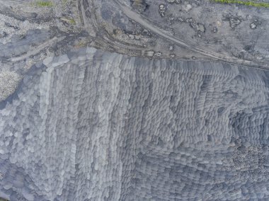 Benimkinde Güney Polonya kömür. Yok edilen arazi. Yukarıdan görüntülemek.