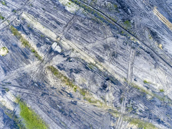 Mina de carbón en el sur de Polonia. Tierra destruida. Vista desde arriba . —  Fotos de Stock