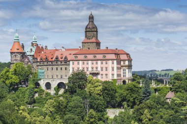 Walbrzych, Polonya - 07 Temmuz 2016: Kale Walbrzych, Ksiaz içinde