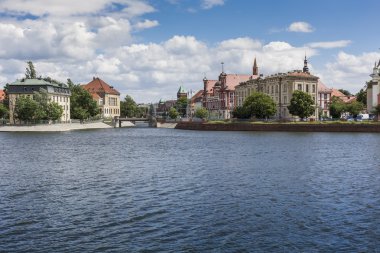 Wroclaw, Polonya - 07 Temmuz 2016: Genel görünümü kum Adası (Wy