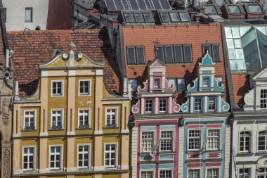 Pazar squar Wroclaw, Polonya - Temmuz 07, 2016:Architecture