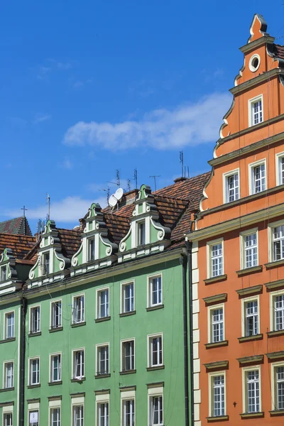 WROCLAW, POLÓNIA - JULHO 07, 2016: Arquitetura do quadrado de mercado — Fotografia de Stock