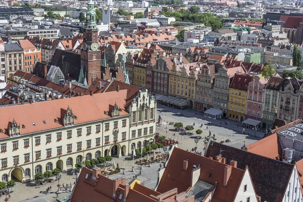 WROCLAW, POLÓNIA - JULHO 07, 2016: Panorama aéreo de verão panorâmico o — Fotografia de Stock