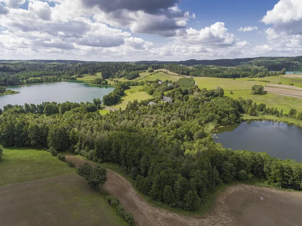 Park krajobrazowy w Suwałki, Polska. Czas letni. Od góry. — Zdjęcie stockowe