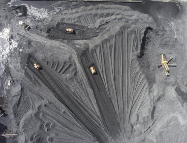Coal mine in south of Poland. Destroyed land. View from above. clipart