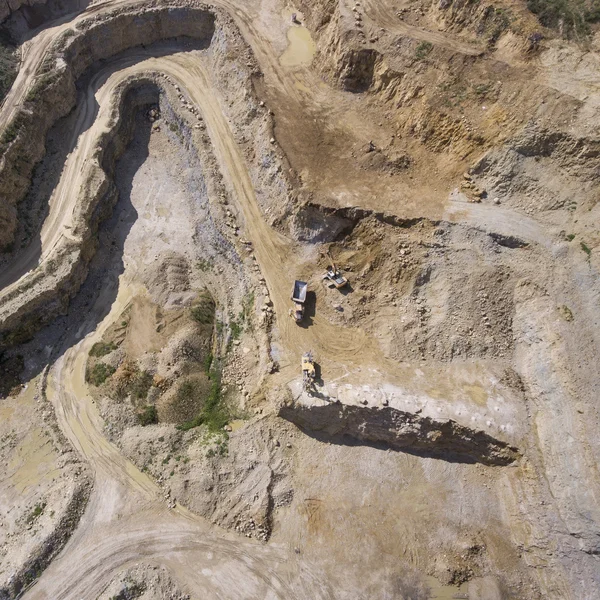 Mining quarry with special equipment, open pit excavation. Sand — Stock Photo, Image