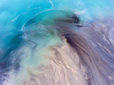 Bozulmuş manzara Polonya. Yok edilen arazi. Yukarıdan görüntüleyin. S