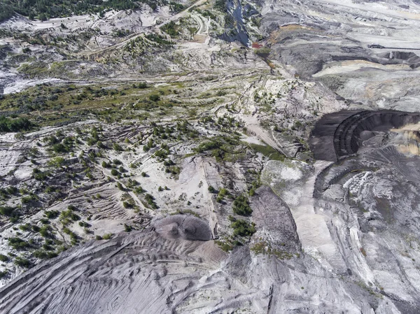Coal mine in Poland. Destroyed land. View from above. — Stock Photo, Image