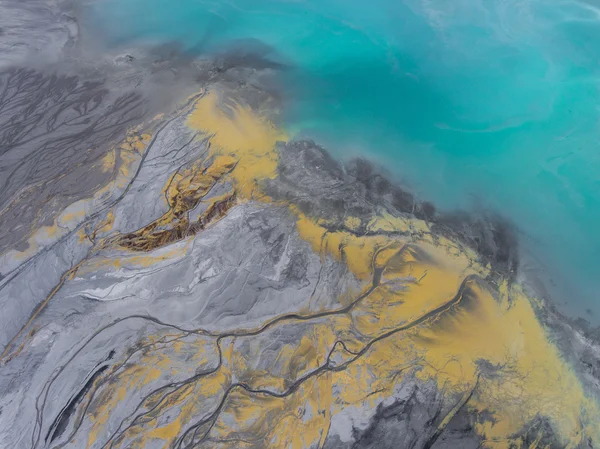 Paisagem degradada na Polónia. Terra destruída. Vista de cima. S — Fotografia de Stock