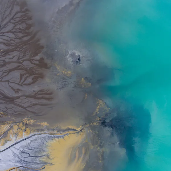 Paisagem degradada na Polónia. Terra destruída. Vista de cima. S — Fotografia de Stock